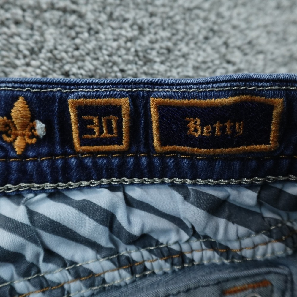 Rock Revival Jeans Womens 30 Dark Blue Denim Pants Easy Boot Betty Flare Stretch - Picture 8 of 15